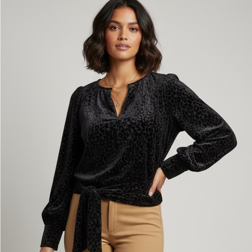 Do+Be black velvet blouse